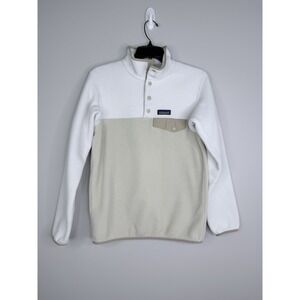 Patagonia Synchilla Snap-T Fleece Pullover Jacket Womens XS Beige White